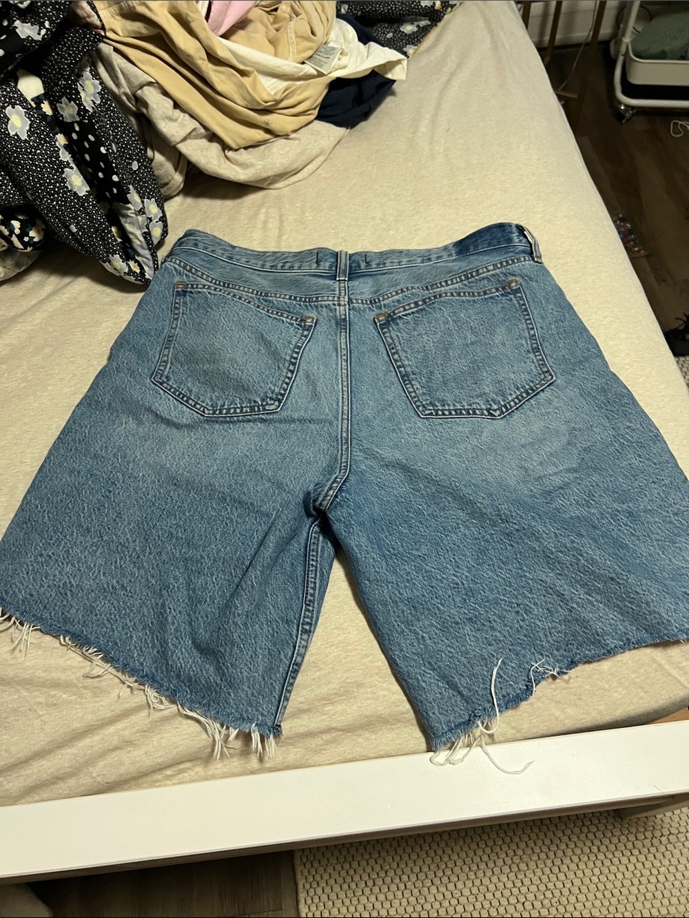 Women’s Light Blue Denim knee shorts - Picture 3 of 3